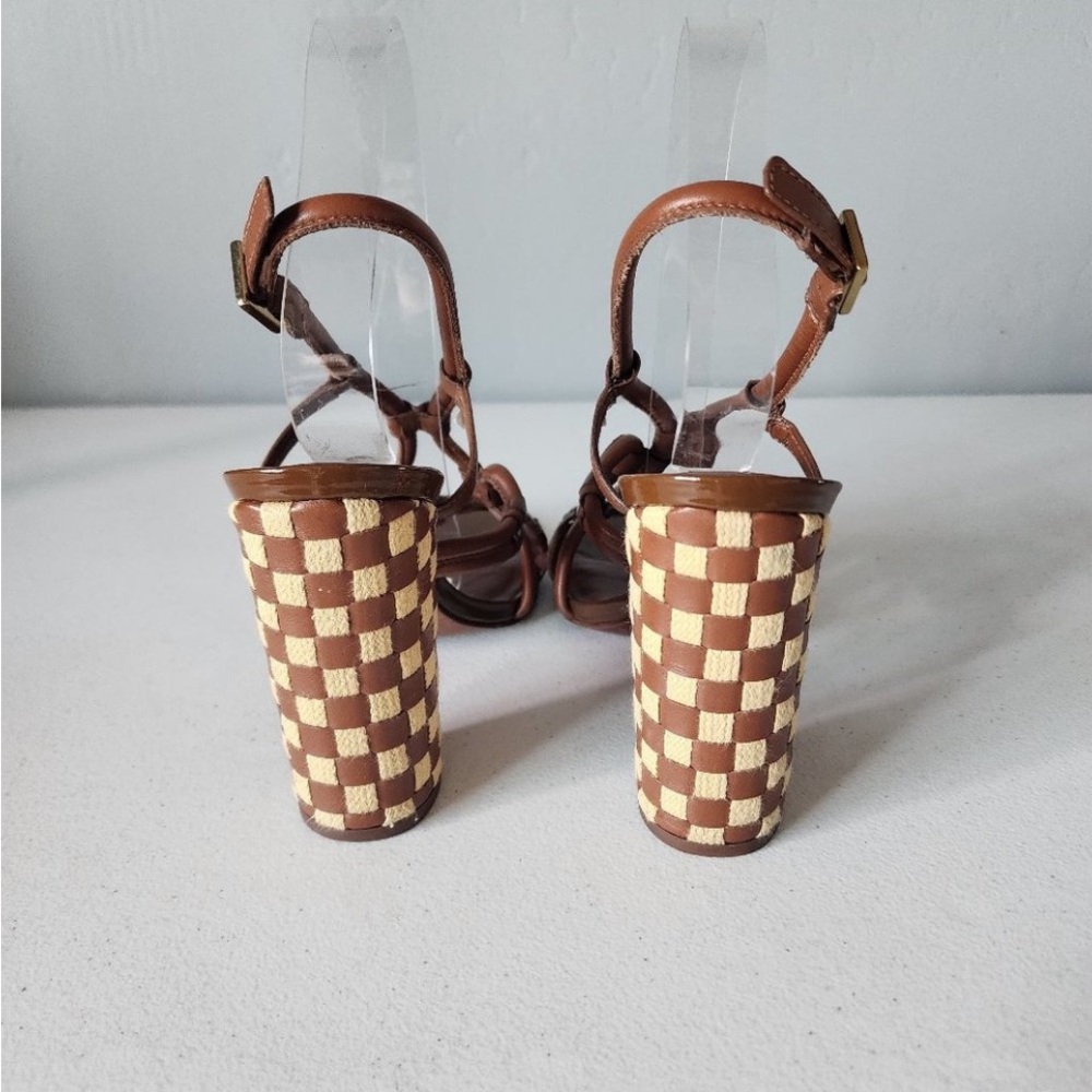Tory Burch sz 8 1/2 Chic Brown Strappy Heels Excellent condition - Picture 3 of 7